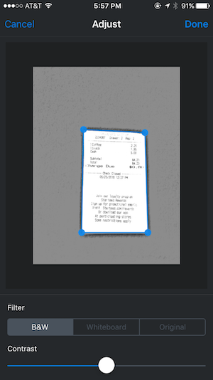 Dropbox Document Scan