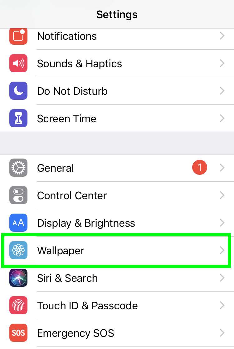 Wallpaper Settings iPhone