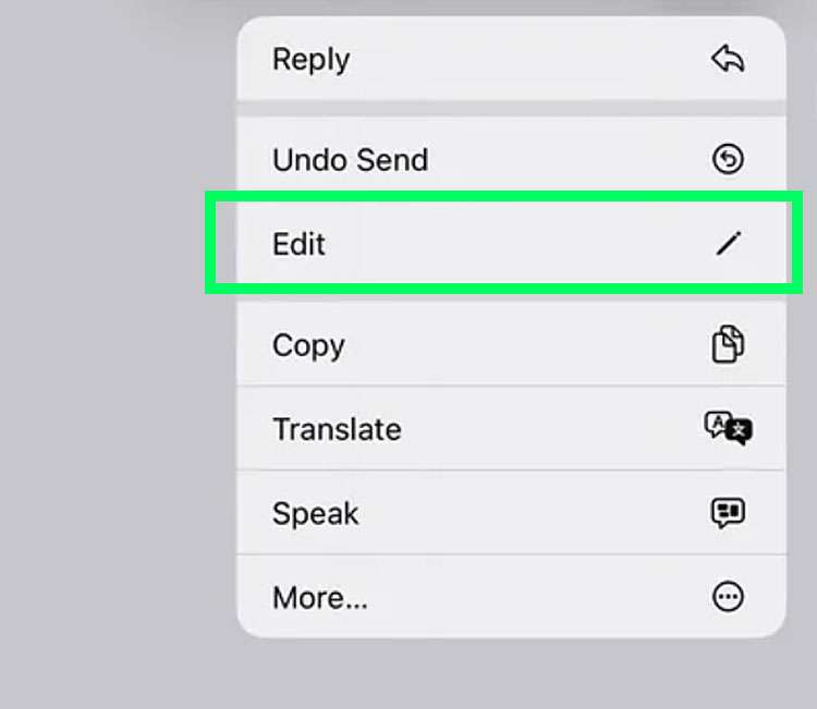 Messages Edit menu option