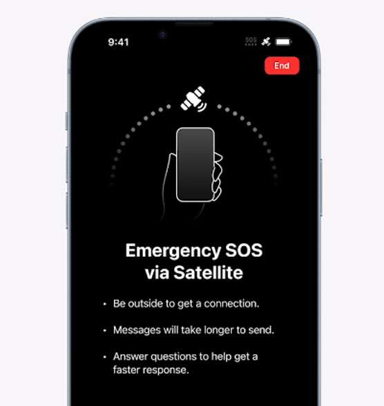 Emergency SOS via satellite