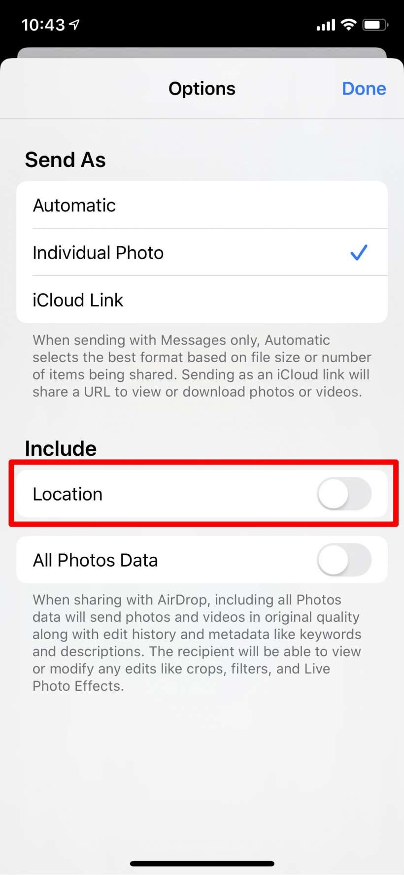 How to share photos without location data on iPhone and iPad.