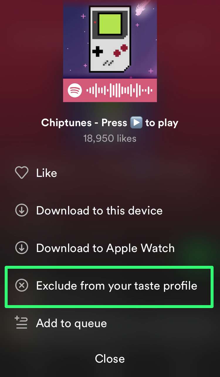 Spotify taste profile