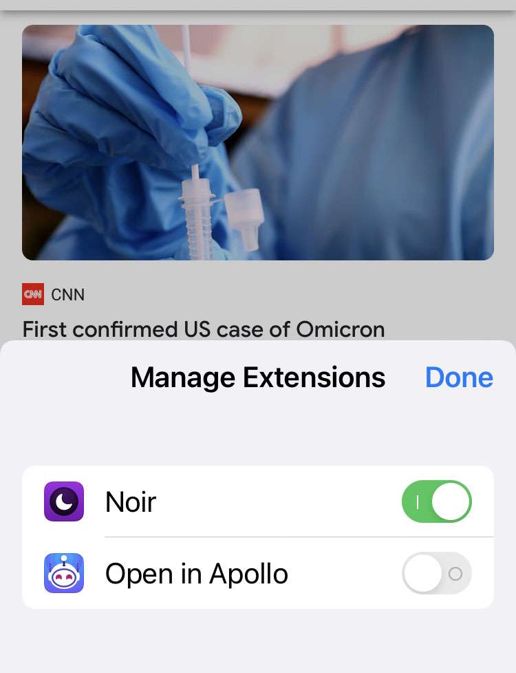 iOS Safari extensions 10