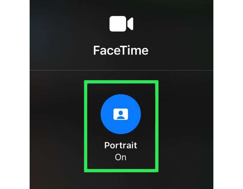 FaceTime Portrait mode Control Center