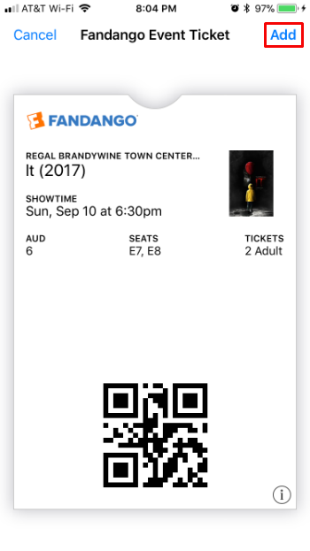 How to add movie tickets to Apple Wallet on iPhone.