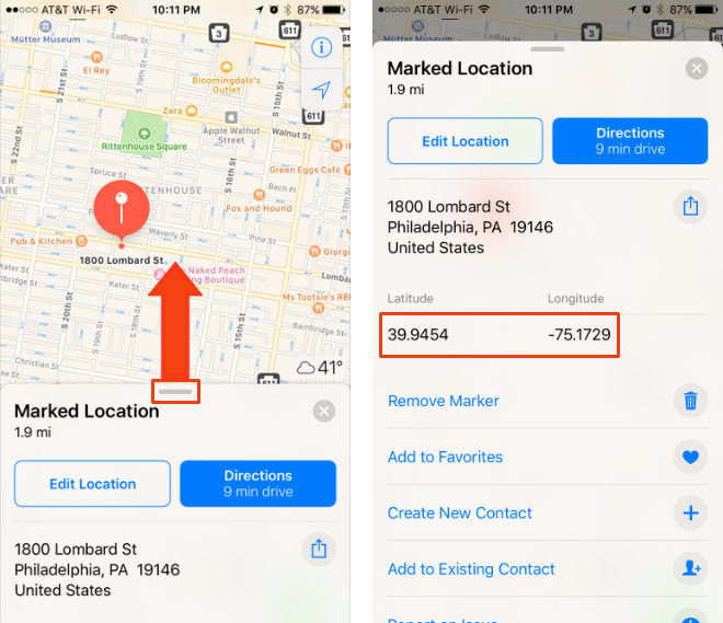 How to see your GPS coordinates in Maps.