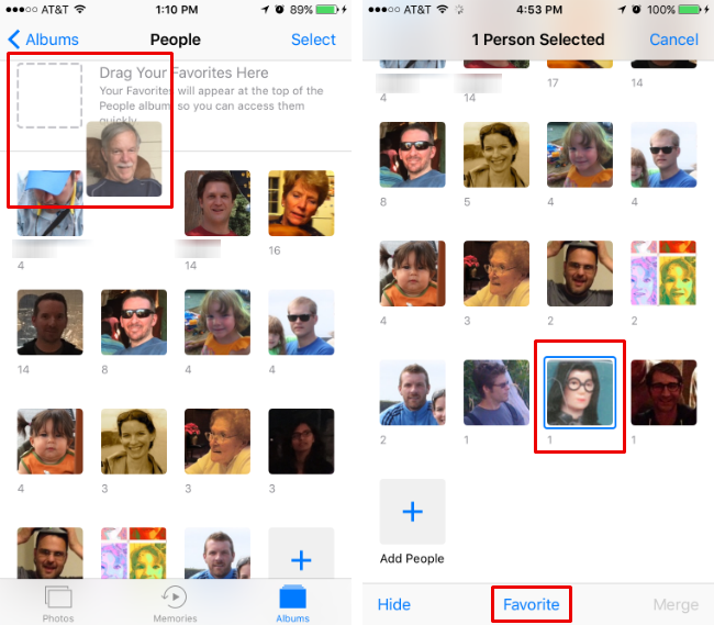 How to make somebody a favorite in Photos.