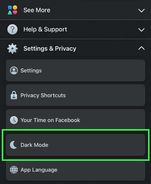 Facebook Dark Mode