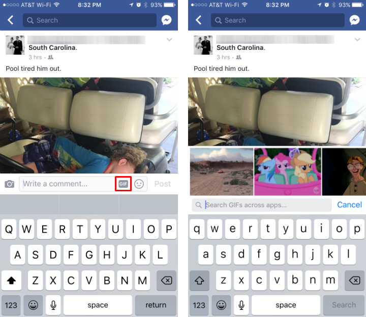 Facebook adds animated GIFs to comments.