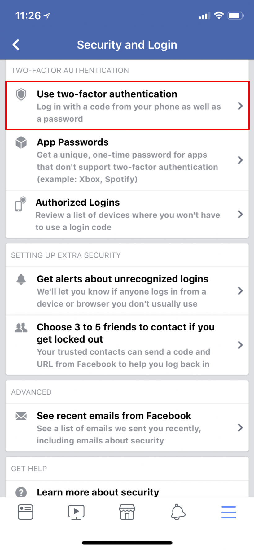 How to activate 2FA two-factor authentication on Facebook on iPhone and iPad.