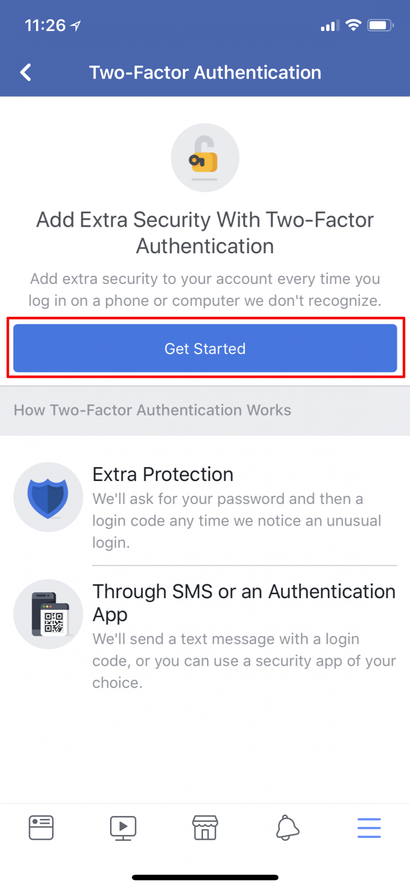 How to activate 2FA two-factor authentication on Facebook on iPhone and iPad.