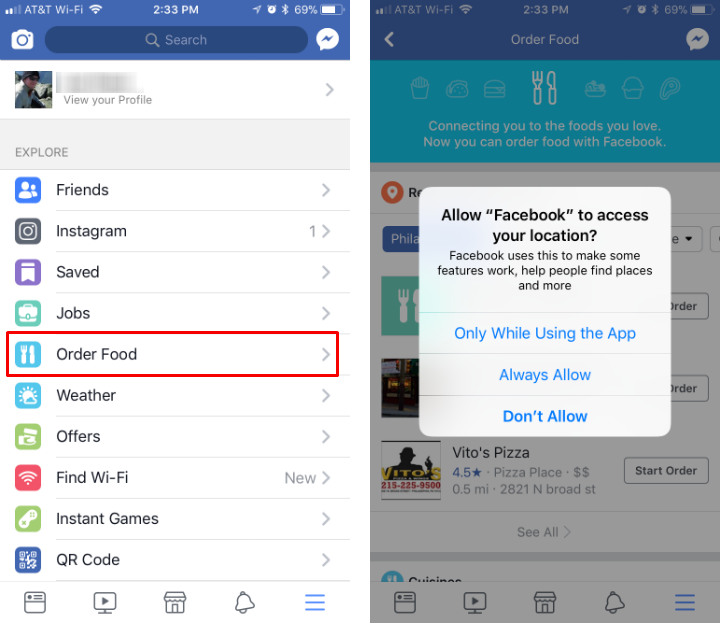 How to order food through Facebook on iPhone and iPad. How to order food through Facebook on iPhone and iPad.