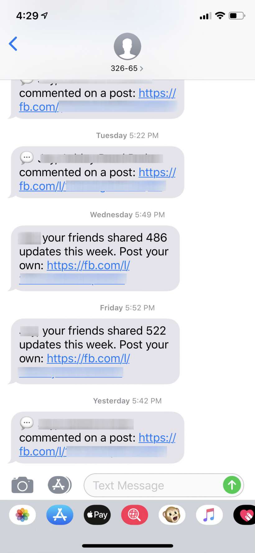 how to stop facebook text message notifications