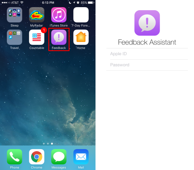 How to use Apple's iOS public beta Feedback app.