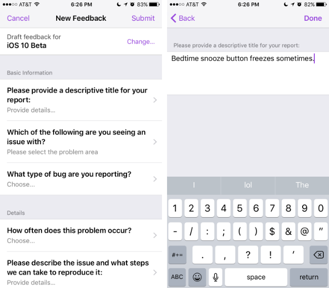 How to use Apple's iOS public beta Feedback app.