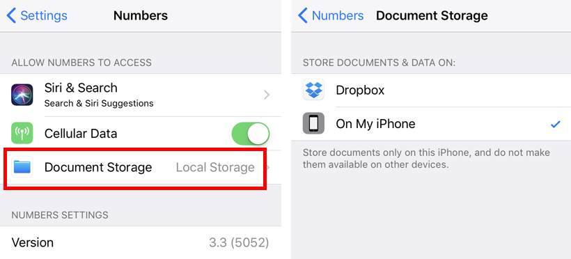 iOS 11 change file default save location