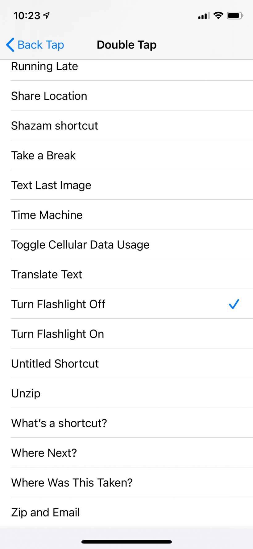 How to set flashlight as a Back Tap function on iPhone in iOS 14.