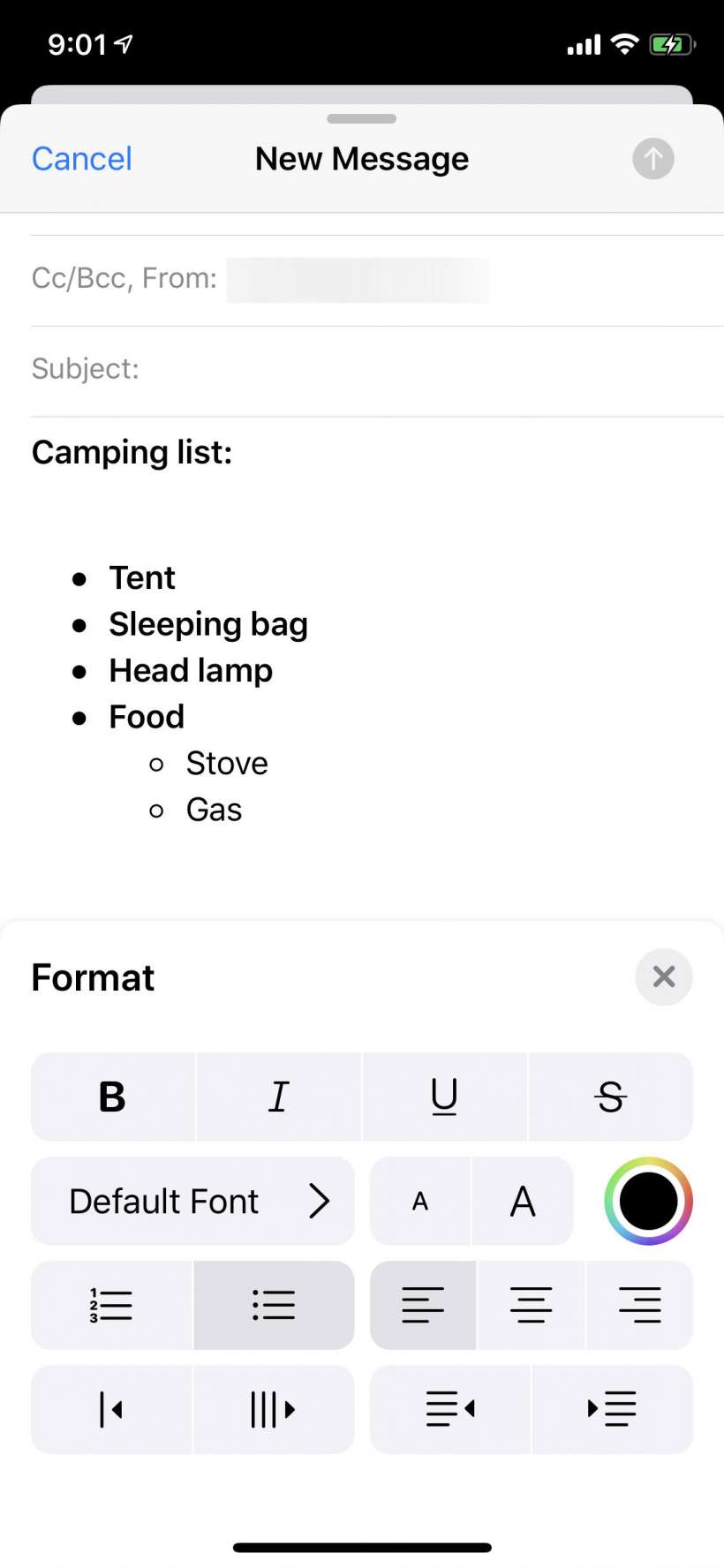 How to format emails on iPhone and iPad.