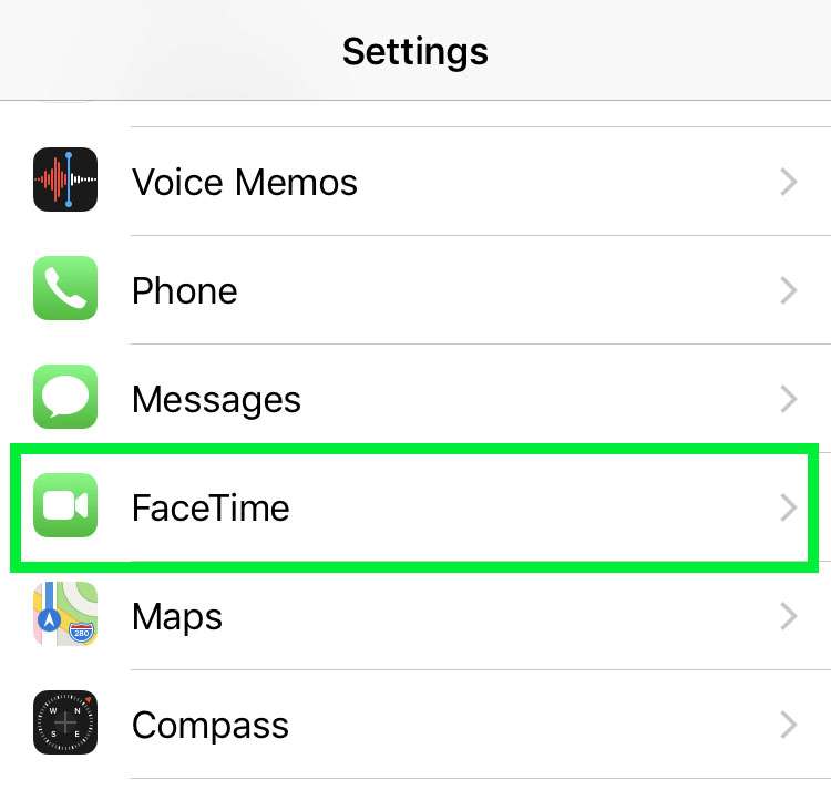 FaceTime settings iOS