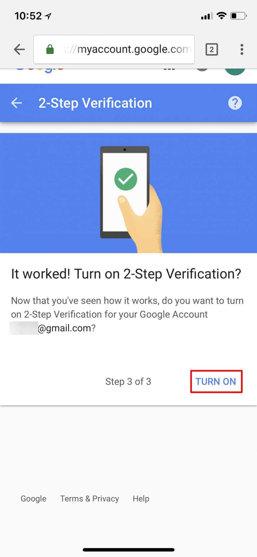 How to set up two factor authentication for your Google account on iPhone and iPad.