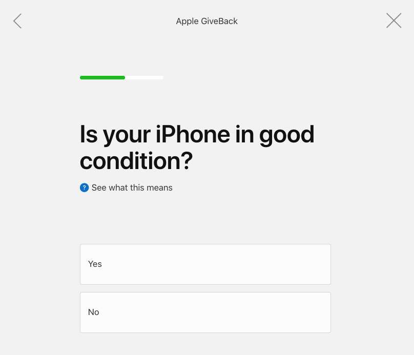 Apple GiveBack smartphone cash condition