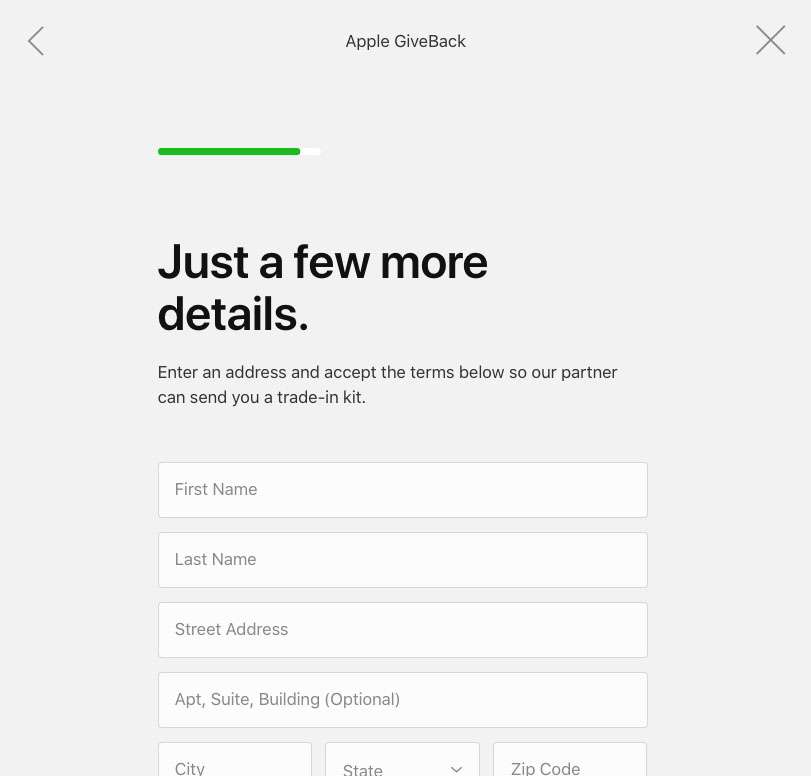 Apple GiveBack smartphone cash address Apple GiveBack smartphone cash address