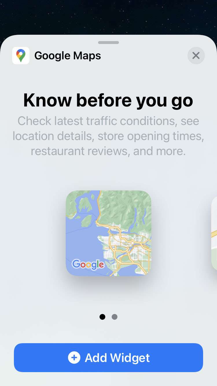 Google Maps iOS Widget 3