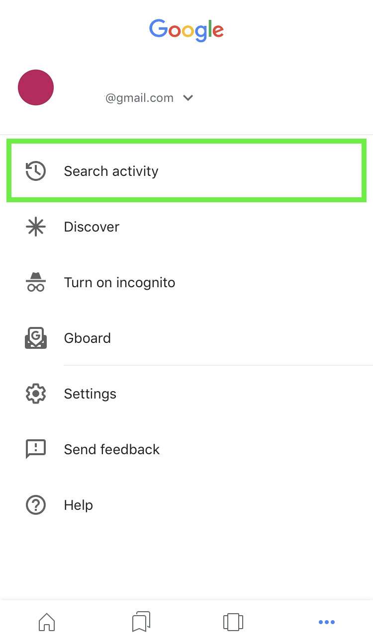 Google app iOS search activity 2