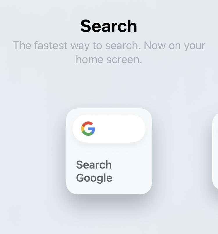 Google iOS search widget