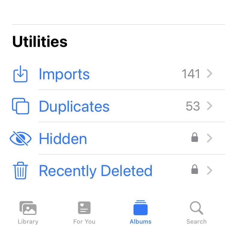 iPhone Photos iOS utility folders