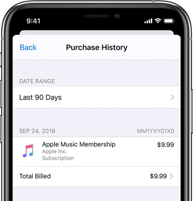 check itunes purchase history on iphone