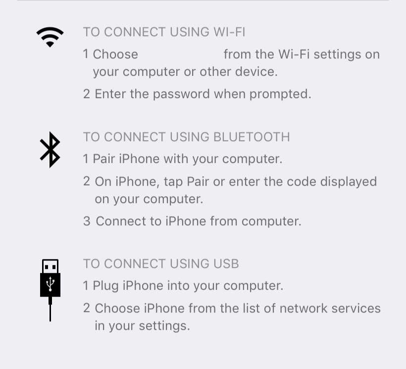 iOS Personal Hotspot