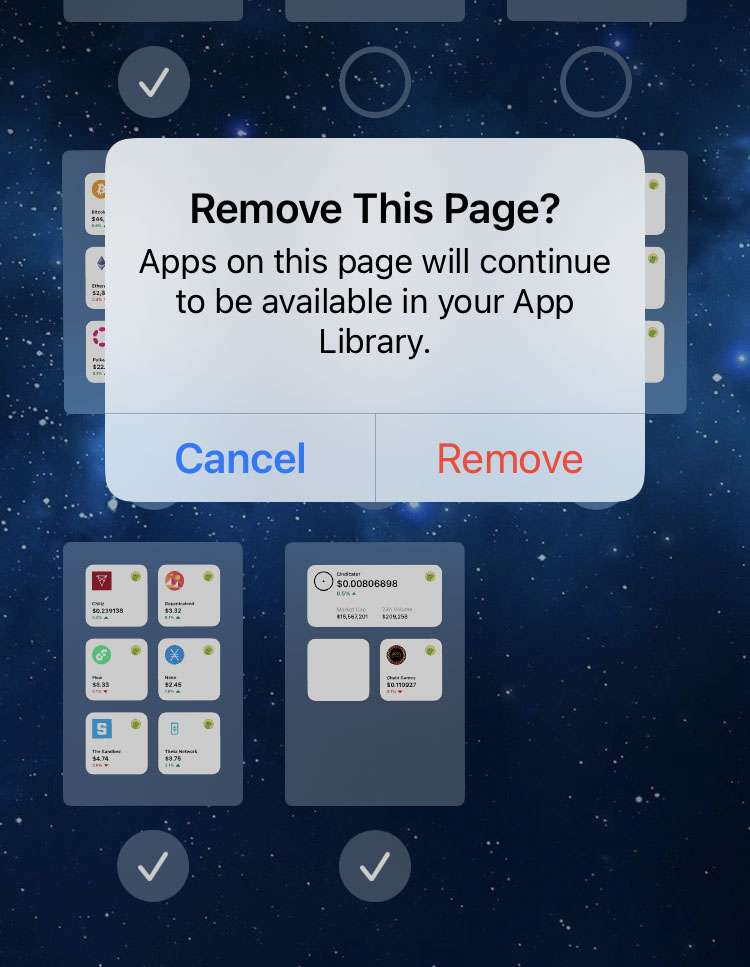 Hide home screen pages iOS