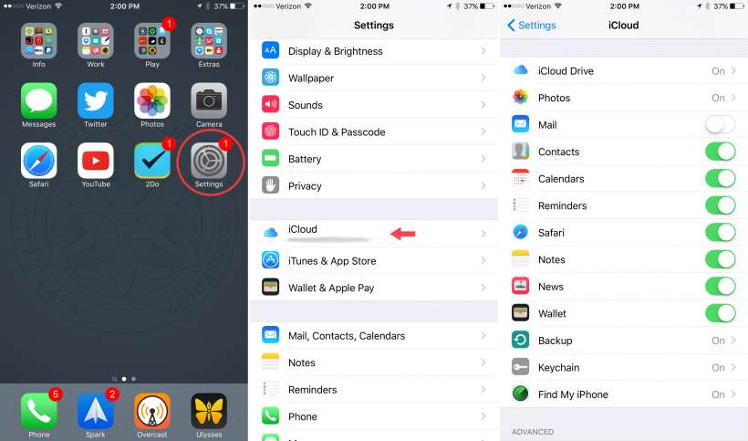 iCloud Settings iCloud Settings