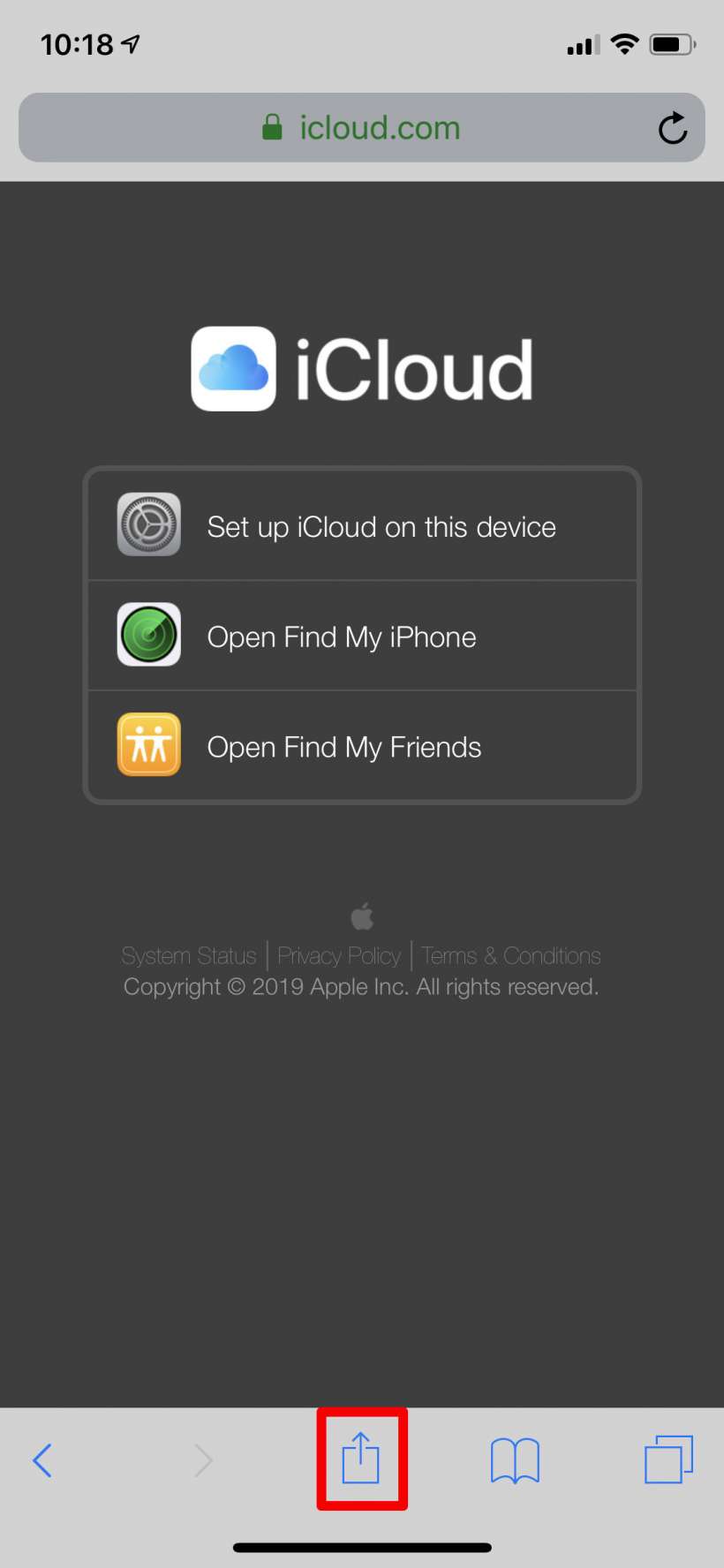 disable find my iphone icloud