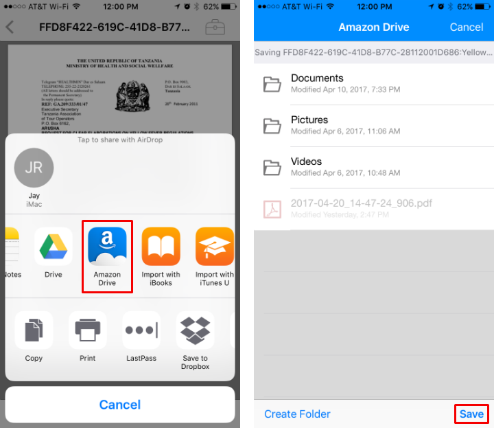 How to directly transfer a file from iCloud Drive to Amazon Drive on your iPhone or iPad.