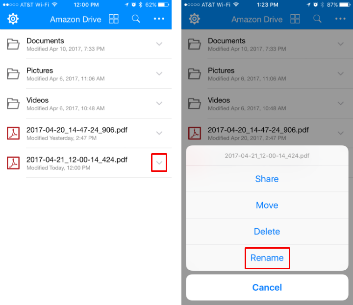 How to directly transfer a file from iCloud Drive to Amazon Drive on your iPhone or iPad.