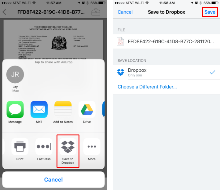 download files from dropbox to iphone