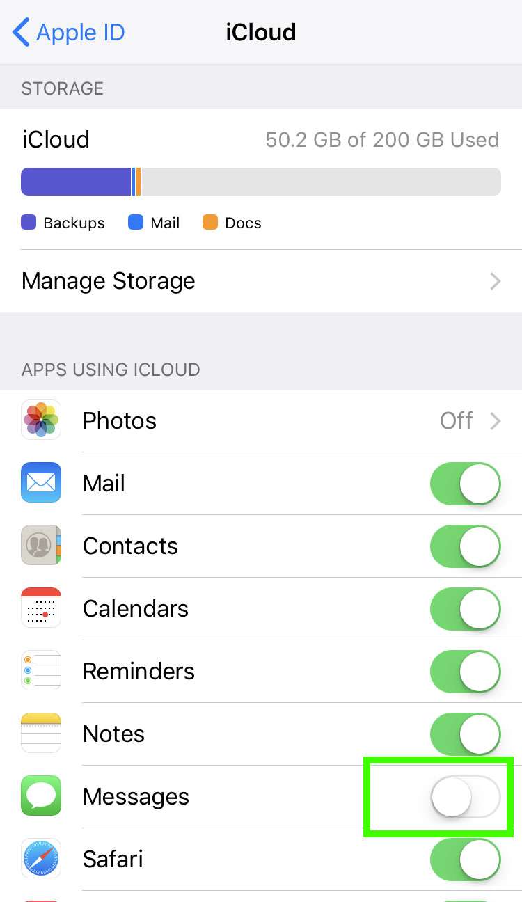 Messages in iCloud 3