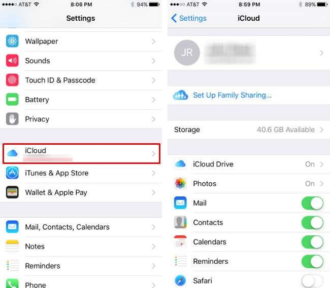 Managing iCloud storage on iPhone.