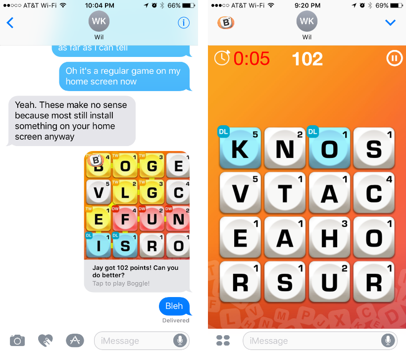 iMessage games for iPhone and iPad - Boggle with Friends.