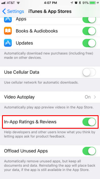 How to turn off in-app ratings requests on iPhone and iPad.