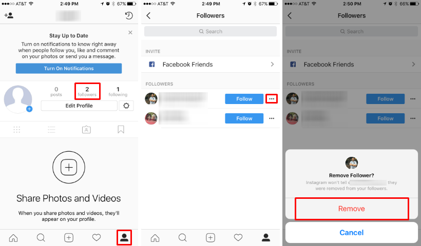 How to remove followers on Instagram.