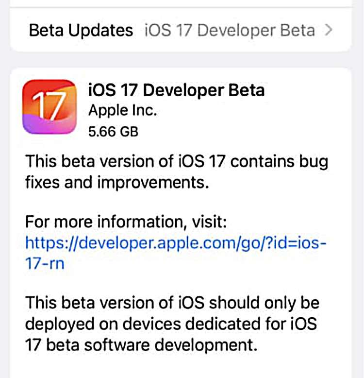 iOS 17 beta