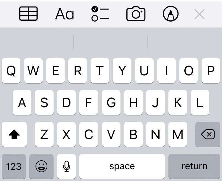 iOS keyboard layout