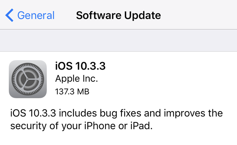 iOS 10.3.3 OTA