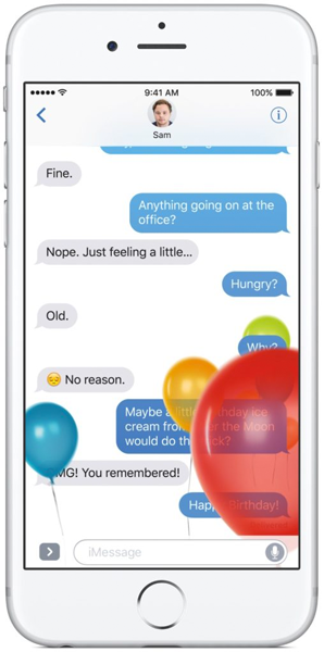 Messages screen effect Messages screen effect