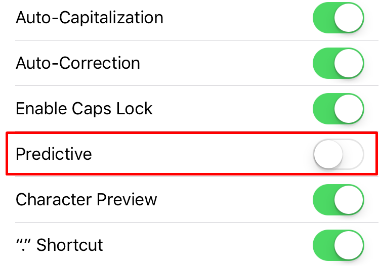 iOS 10 Predictive Keyboard