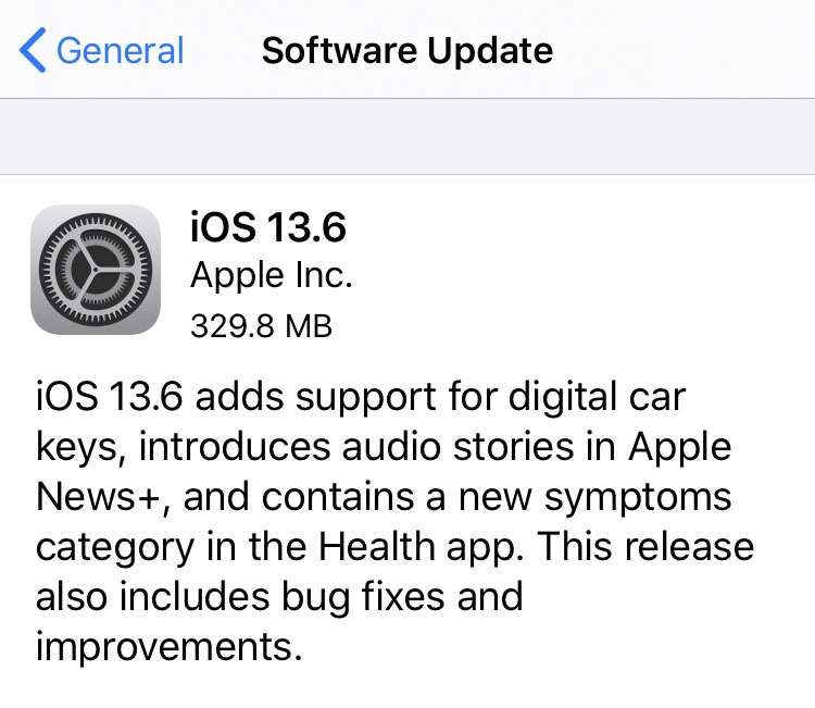 Apple iOS 13.6