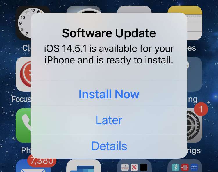 iOS 14.5.1 update